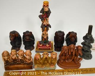 Group of Three Wise Monkeys Statues & Figurines 