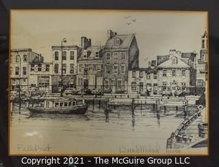 Signed and Numbered David Michael Print of "Fells Point", Baltimore, MD. 