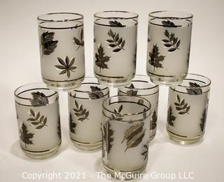 Set of (8) Leaf/Frosted Cocktail Glasses