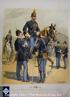 Lithograph by G. H. Huek and Co., NY: "Enlisted Men Cavalry and Infantry in Full Dress"