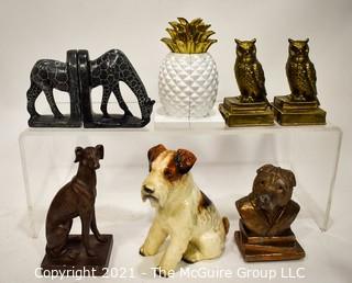 Group of Animal Shaped Bookends and Figurines. 