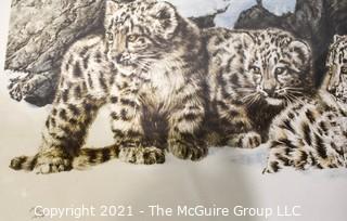 Pencil Signed and Numbered paper lithograph titled "Curious Cubs", by Chris Calle  