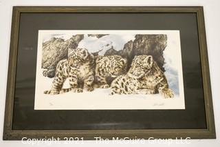 Pencil Signed and Numbered paper lithograph titled "Curious Cubs", by Chris Calle  