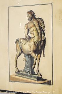 Framed Under Glass Print of Greek Centaur. 