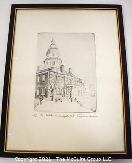 Don Swann Signed and numbered Lithograph titled "The Statehouse, Annapolis, MD"