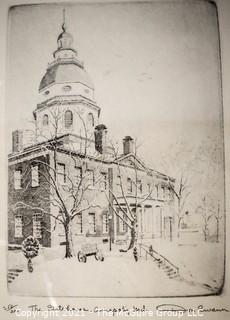 Don Swann Signed and numbered Lithograph titled "The Statehouse, Annapolis, MD"