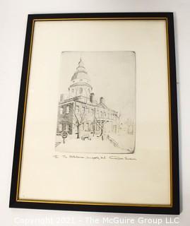 Don Swann Signed and numbered Lithograph titled "The Statehouse, Annapolis, MD"