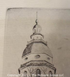 Don Swann Signed and numbered Lithograph titled "The Statehouse, Annapolis, MD"