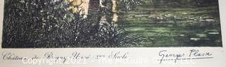 Original Watercolor of Georges Plasse; Fr. 1878-194; "15th Century Chateau de Rigny"