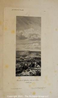 Vintage Black & White Unframed Lithograph of Combat Scene, 1794