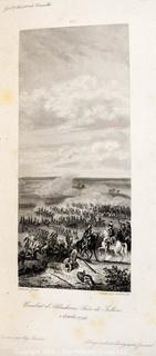 Vintage Black & White Unframed Lithograph of Combat Scene, 1794