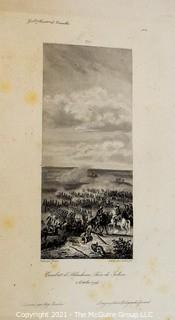 Vintage Black & White Unframed Lithograph of Combat Scene, 1794