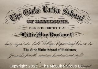 (4) Degrees conferred circa 1925 to Lillie May Rockwell, including Bachelors and Masters Degrees by Columbia University