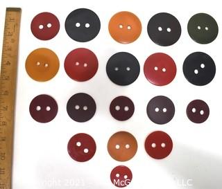 Group of Vintage Bakelite Round Two Hole Coat Buttons