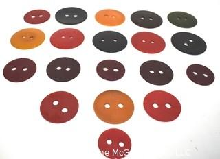 Group of Vintage Bakelite Round Two Hole Coat Buttons