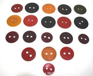 Group of Vintage Bakelite Round Two Hole Coat Buttons