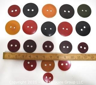 Group of Vintage Bakelite Round Two Hole Coat Buttons