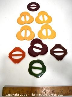 Nine (9) Vintage Bakelite Belt Buckles