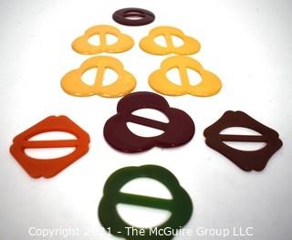 Nine (9) Vintage Bakelite Belt Buckles