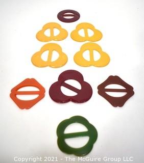 Nine (9) Vintage Bakelite Belt Buckles