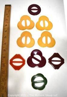 Nine (9) Vintage Bakelite Belt Buckles