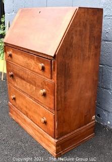 Vintage Queen Anne Slant Front Three Drawer Secretary Desk.  Measures 41"T x 30" x 14".