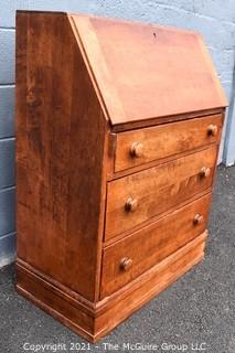 Vintage Queen Anne Slant Front Three Drawer Secretary Desk.  Measures 41"T x 30" x 14".