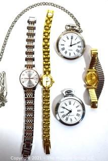 Group of Wrist Watches and Pocket Watches.  Untested.