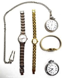 Group of Wrist Watches and Pocket Watches.  Untested.