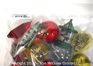 Collection of Jewel Brite Diorama Lantern Lucite Christmas Ornaments & One Twinkler Heat Spinner Ornament 