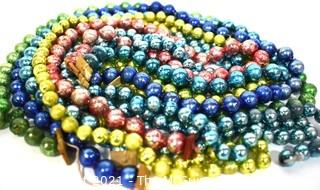 Five (5) Vintage Strands of Bright Mercury Glass Beads Christmas Garlands