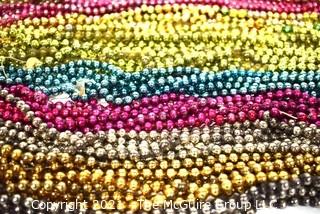 Nine (9) Vintage Strands of Bright Mercury Glass Bead Christmas Garlands.