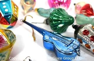 Collection of Vintage Blown Figural Glass Ornaments