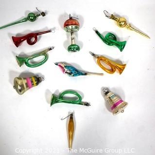 Group of Vintage Blown Glass Figural Ornaments 