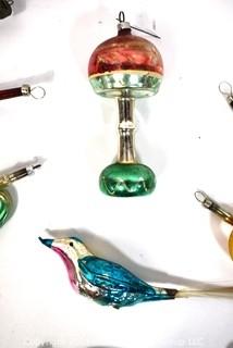 Group of Vintage Blown Glass Figural Ornaments 