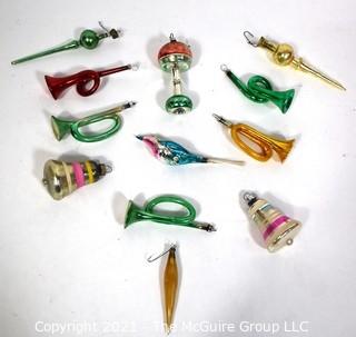 Group of Vintage Blown Glass Figural Ornaments 