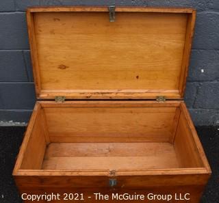 Vintage Hand Made Shipwrights Pine Chest. Measures 32" x 19" x 16"