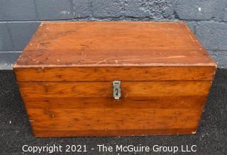 Vintage Hand Made Shipwrights Pine Chest. Measures 32" x 19" x 16"