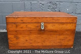 Vintage Hand Made Shipwrights Pine Chest. Measures 32" x 19" x 16"