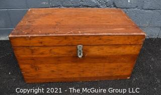 Vintage Hand Made Shipwrights Pine Chest. Measures 32" x 19" x 16"