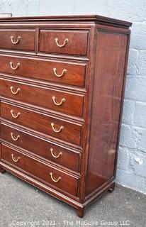 Tall Dresser with Brass Pulls and (7) Drawers.  