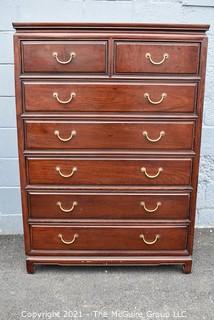 Tall Dresser with Brass Pulls and (7) Drawers.  