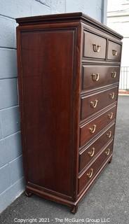 Tall Dresser with Brass Pulls and (7) Drawers.  