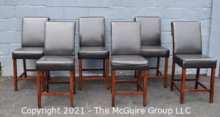 Set of Six (6) Contemporary High Dining Chairs. Some nicks to upholstery. 