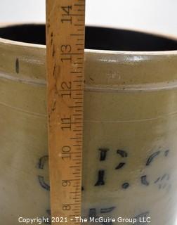 Antique American CP Co Salt Glazed Stoneware Canning Crock. Measures 13" T x 11" D