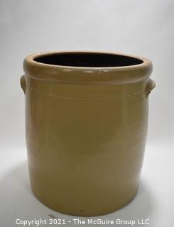 Antique American CP Co Salt Glazed Stoneware Canning Crock. Measures 13" T x 11" D