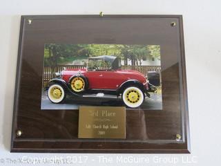 4 Framed photos of vintage cars (3 are 17 x 22")