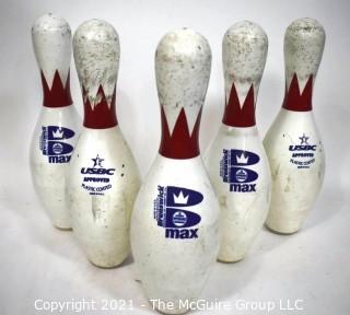 Five (5) Vintage Official Brunswick Bowling Pins {Liquidation of Creative Health LLC, Fairfax, VA}