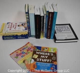 Grouping of Books on Autism and Teen Organization. {Liquidation of Creative Health LLC, Fairfax, VA}