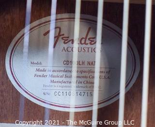 Fender CD100LH Acoustic Guitar in Natural Finish with Padded Soft Case.